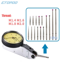 M1.4 M1.6 M1.8 M2.0 Thread 2mm Head OD 20.9mm 17.3mm Length Ruby Head Pin Gauge Micrometer Tip Lever Dial Test Indicator Probe