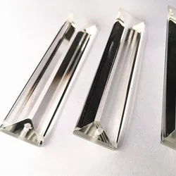 New Arrival 20pcs/lot 100*22*11mm K9 Crystal Triangular Prisms Hanging Pendants In One Hole  (Free Rings) for Chandelier Parts