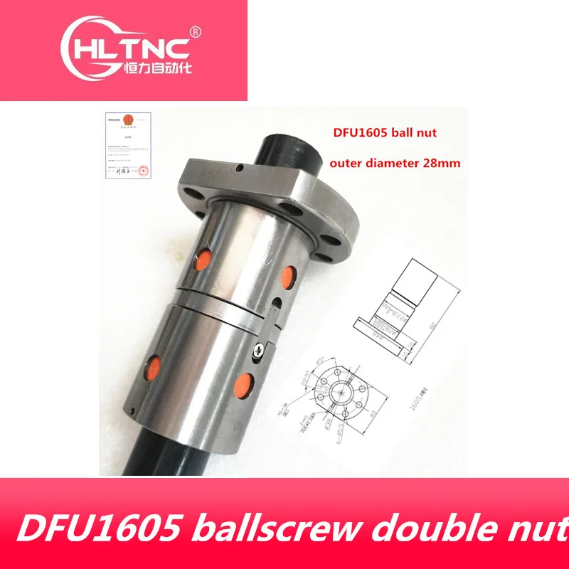 DFU1605 RM1605 ballscrew double nut 16mm ball screw nut for CNC DIY Carving machine parts