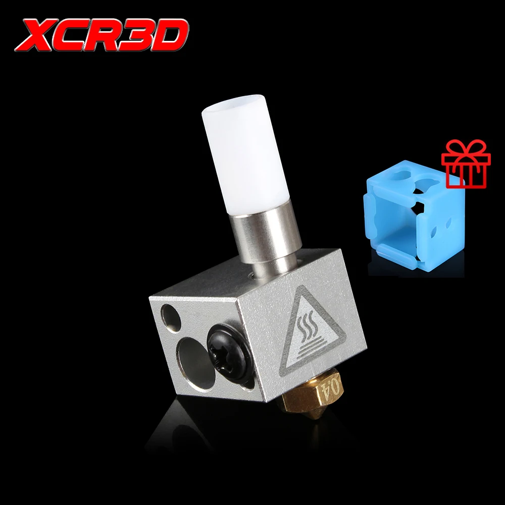 

Аксессуары для 3D-принтера XCR, V6 Hotend модуль, нагревательный блок, силиконовый комплект глотки носков для 0,4 мм, 1,75 мм, форсунка M6, экструдер, Печатная головка