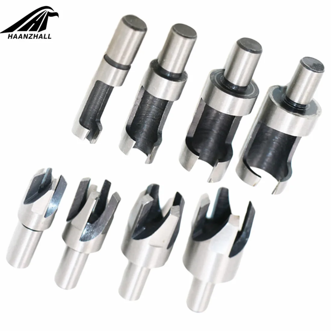8 stücke 5/8 "1/2" 3/8 "1/4" Carbon Stahl Holz Stecker Loch Cutter Bohrer Set 10mm Schaft 6/10/13/16mm