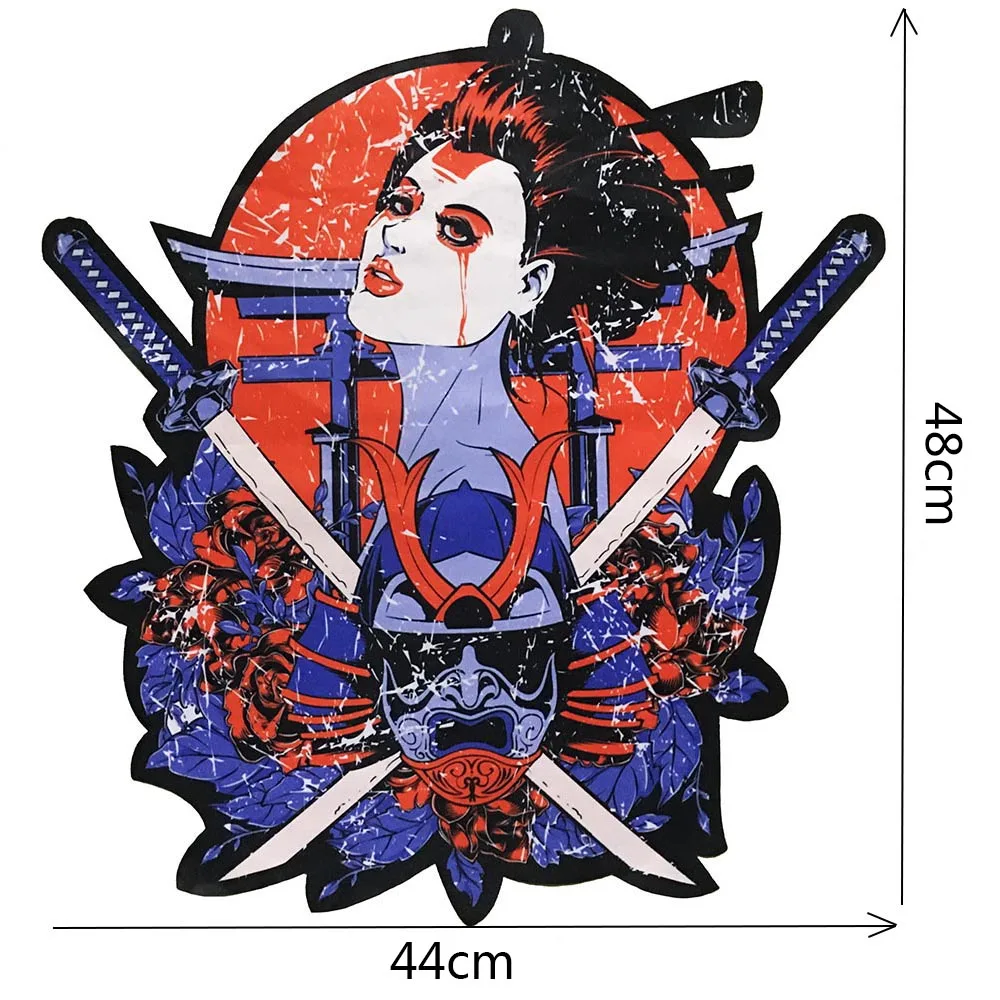 1Pcs Oversized fashion Ghost Warrior Ghost King printing applique clothing accessories Japanese singer Sew on clothes Patches