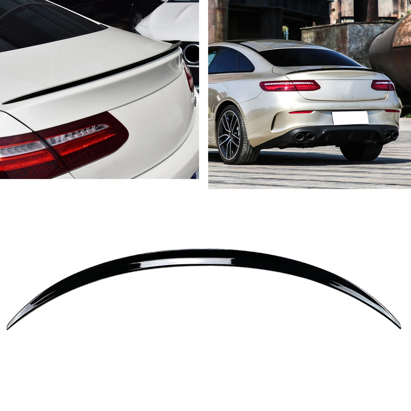 

For Mercedes Benz E Class W238 C238 2016-2022 AMG E200 E400 Coupe Rear Spoiler Wing Gloss Black/Carbon Fiber Look Trunk Lid Lip