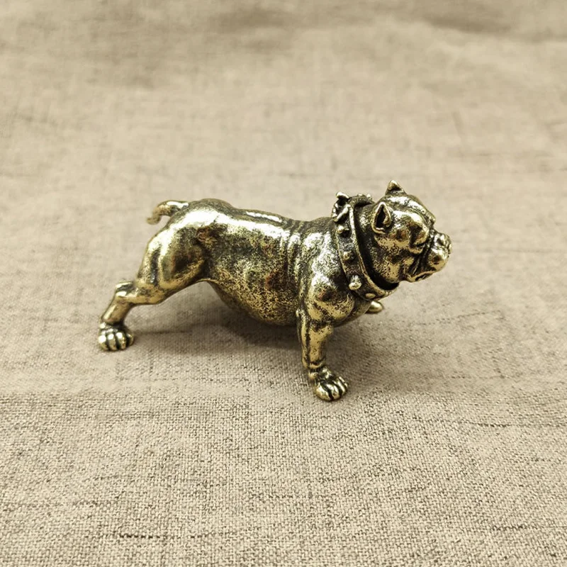 Fashion Pure Copper French Bulldog Statue Desk Ornament Decoration Crafts Accessories Metal Brass Cute Dog Figurines Home Decors