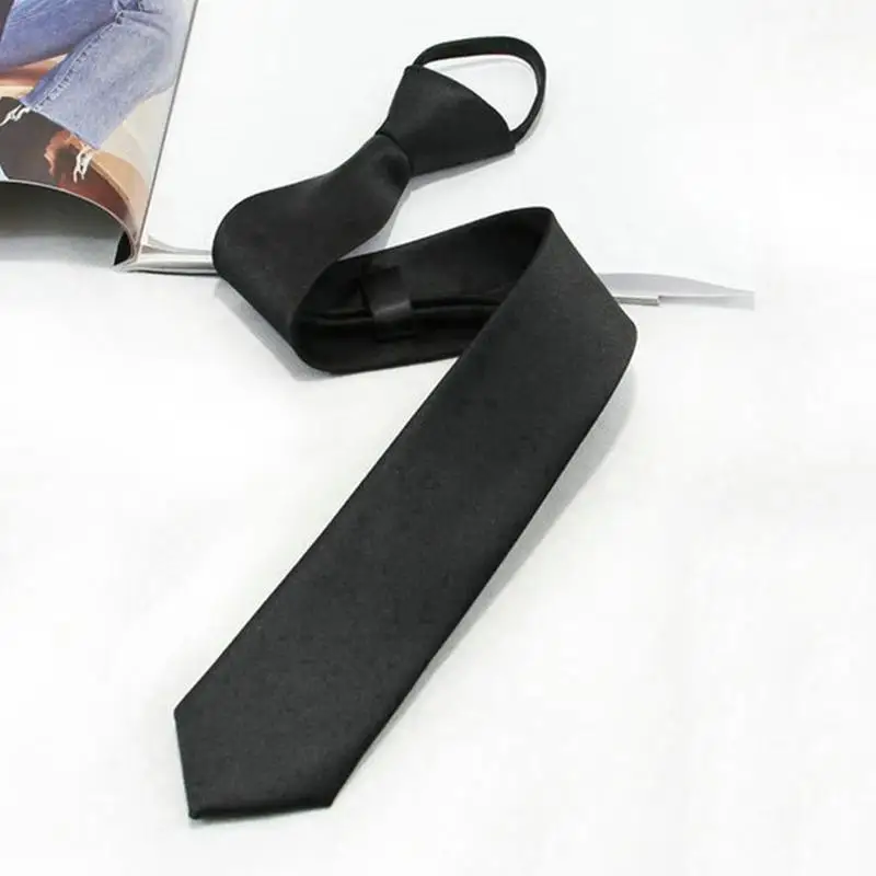 

Black Clip On Men Tie Security Ties For Men Women Unisex Tie Clothing Necktie Funeral Doorman Steward Black Tie Matte Black G2E5