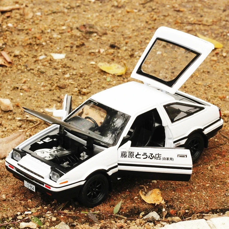 1:28 Initial D AE86 Legierung Metall Diecast Autos Modell Inital Spielzeug Auto Fahrzeuge RX7 Pull Zurück Licht Für Kinder Jungen spielzeug geschenk