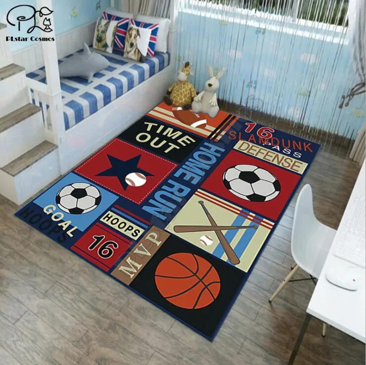 Basketball game carpet Square Anti-Skid Area Floor Mat 3D Rug Non-slip Mat Dining Room Living Room Soft Bedroom Carpet style-03