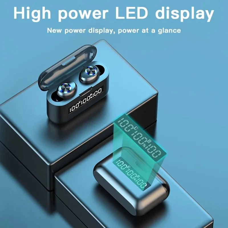 سماعات أذن ستيريو TWS لاسلكية مزودة بتقنية البلوتوث 5.0 مع بنك طاقة بقدرة 2000 مللي أمبير في الساعة لهواتف آيفون 12 الصغيرة من شاومي