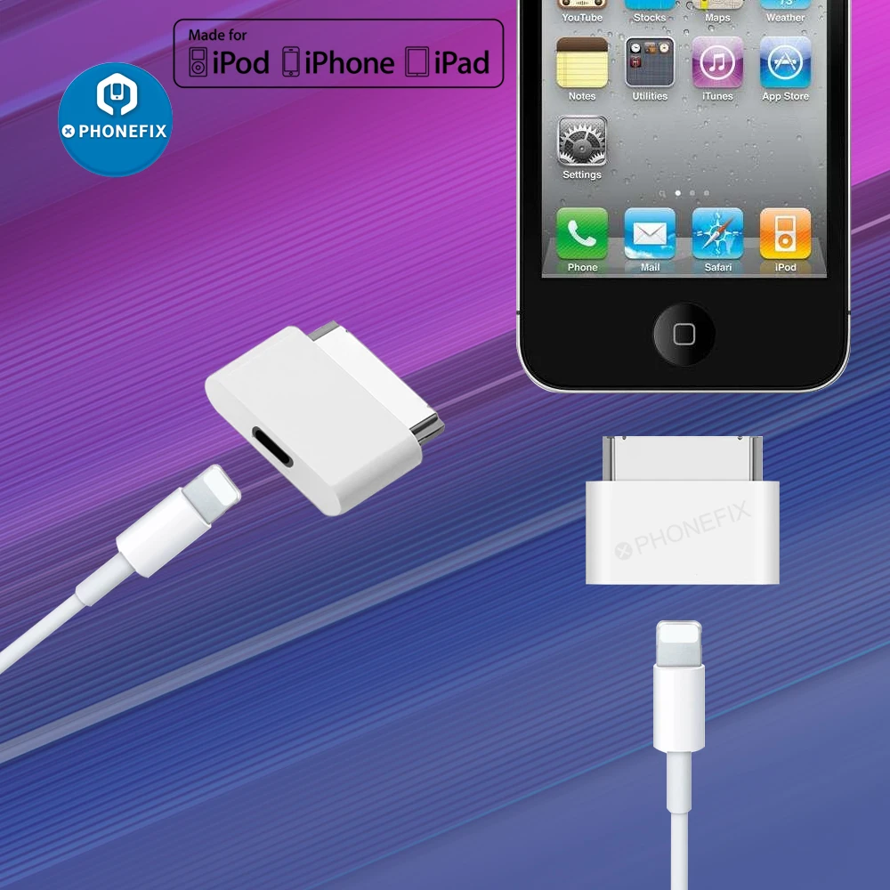 8pin Female To 30pin Male Adapter Converter For iPhone 4 4S iPad 2 3 iPad Touch 3 4 for Chargers or Docking Stations