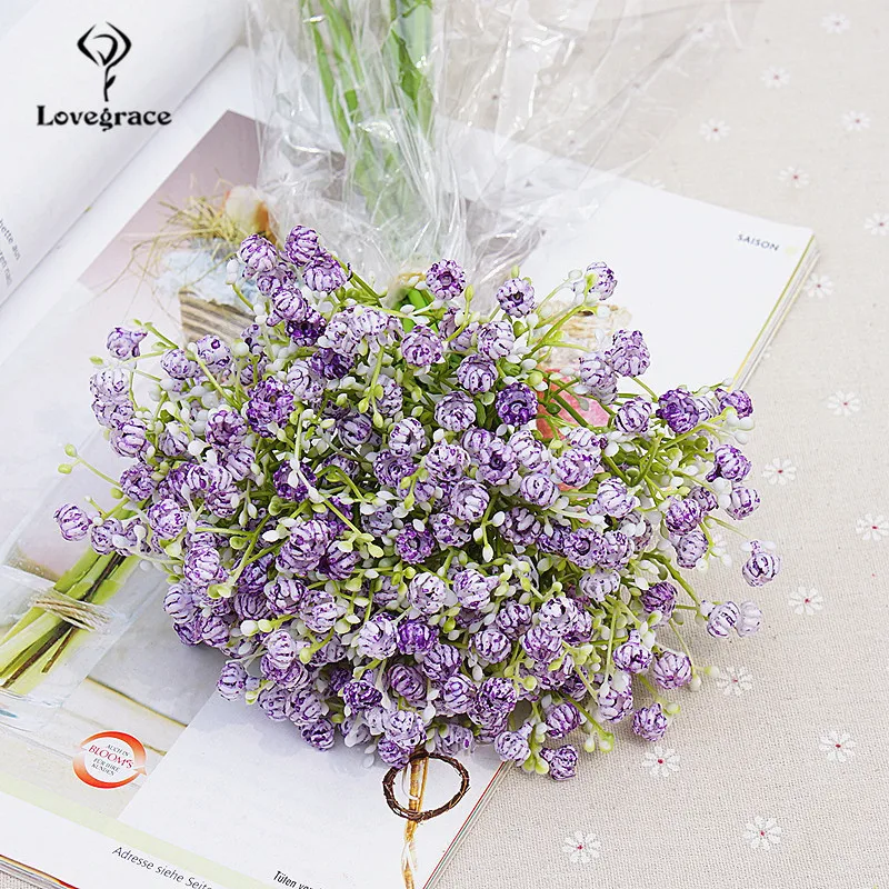 Lovegrace Falso Babysbreath Wedding Bouquet Damigella D'onore Wedding Bouquet per la Sposa Fiore Artificiale di Cerimonia Nuziale Matrimonio Bouquet Flore