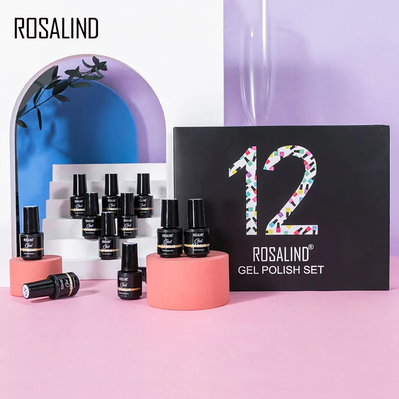 Rosalind Gel Nagellak Set Kit Vernis Semi Permanente Uv Hybrid Vernis Voor Manicure Base Top Coat Nagels Gel polish Set