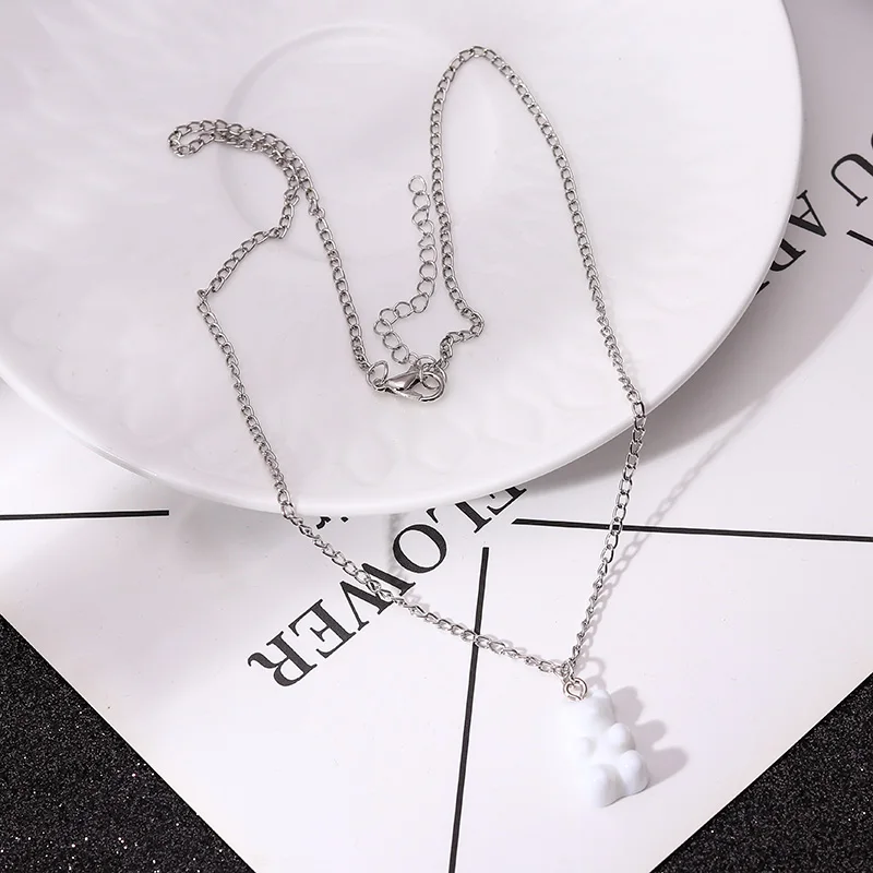 Aihua Candy Farbe Sterne Herzen Gummy Mini Bär Kette Halsketten für Frauen Nette Cartoon Tier Anhänger Schmuck Femme Bijoux Collare – Detail 12