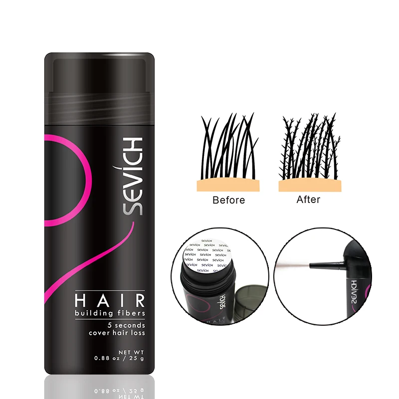 Sevich 10 Colors Hair Fibers Keratin 25g Hair Building Fibers Thickening Spray Hair Loss Products Instant Regrowth Powders