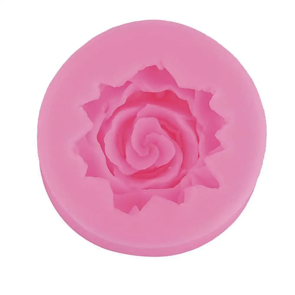 Household 3D Rose Flower Shape Silicone Mold Form Chocolate Handmade Diy Soap Fondant Mold Making Cake Decoration Cake R9I8