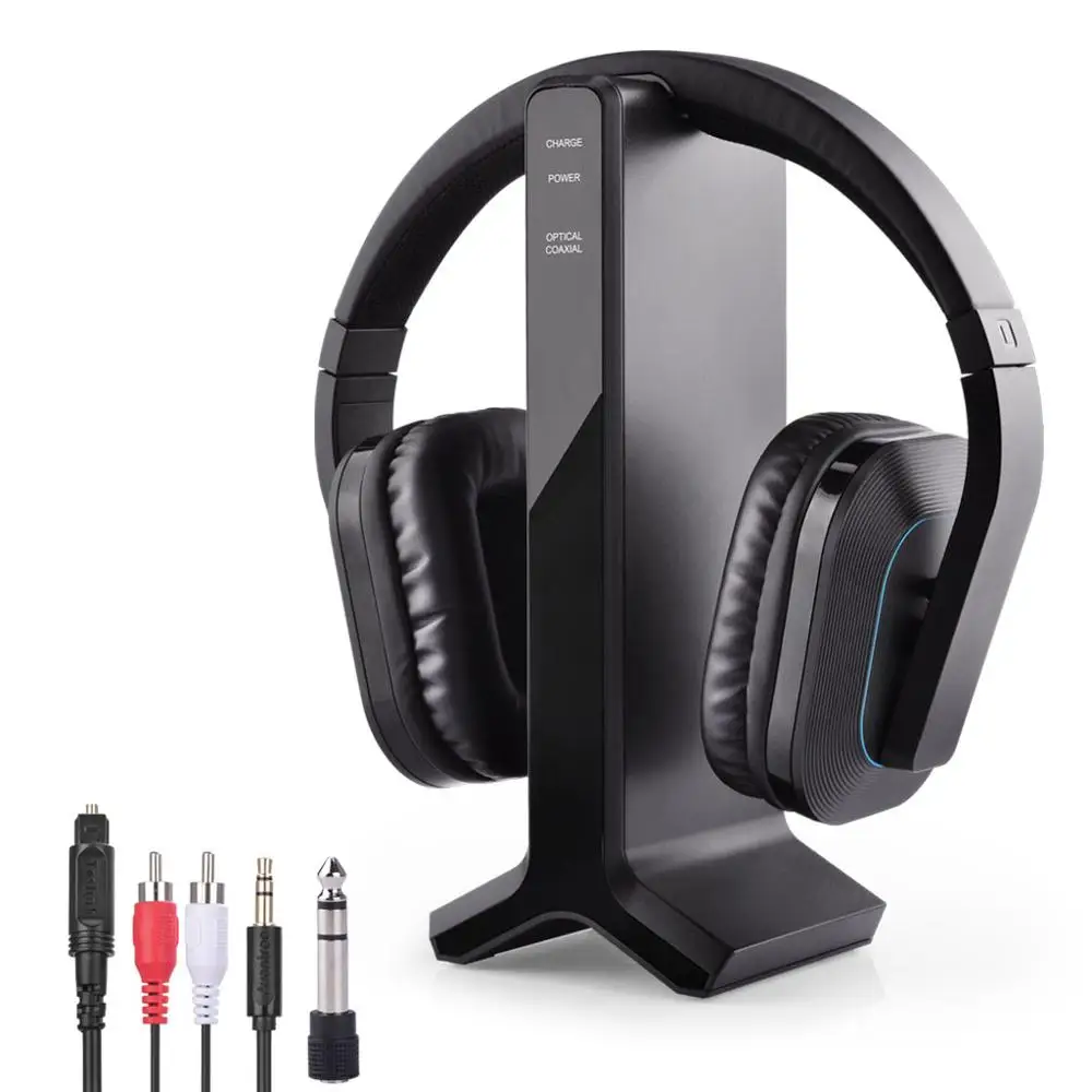 Avantree-auriculares inalámbricos HT280 2,4G RF para ver TV, con base de carga de transmisor, sin retraso y emparejamiento automático, rango de 100 pies