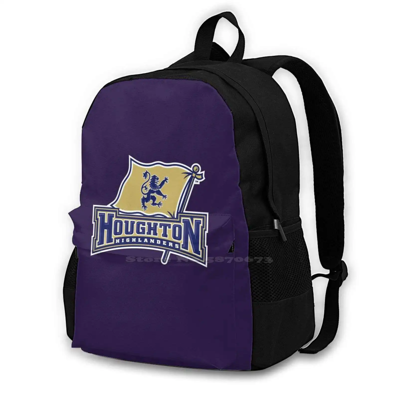 Houghton-Houghton College-Division Iii-Houghton-Ny Bag Backpack For Men Women Girls Teenage Black College College Design