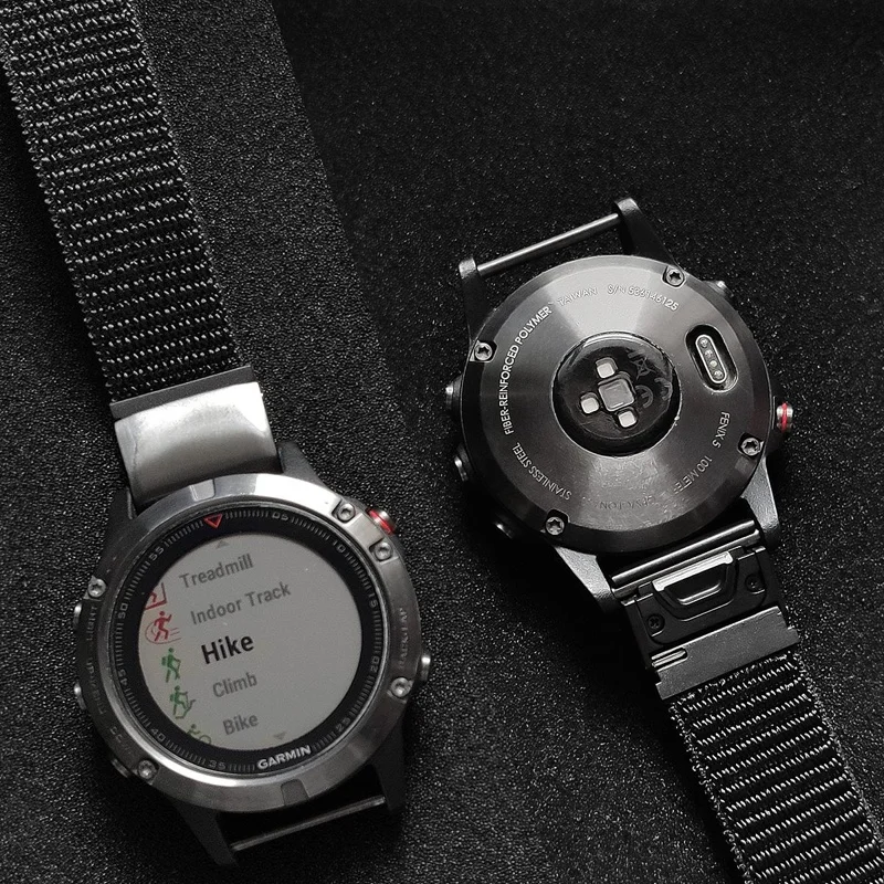 22mm 26mm Nylon armband für Garmin Fenix 6x Pro 6 Fenix 5 5x plus 3 3hr Vorläufer 935 945 d2 Bravo Schnell verschluss Smart Watch Band