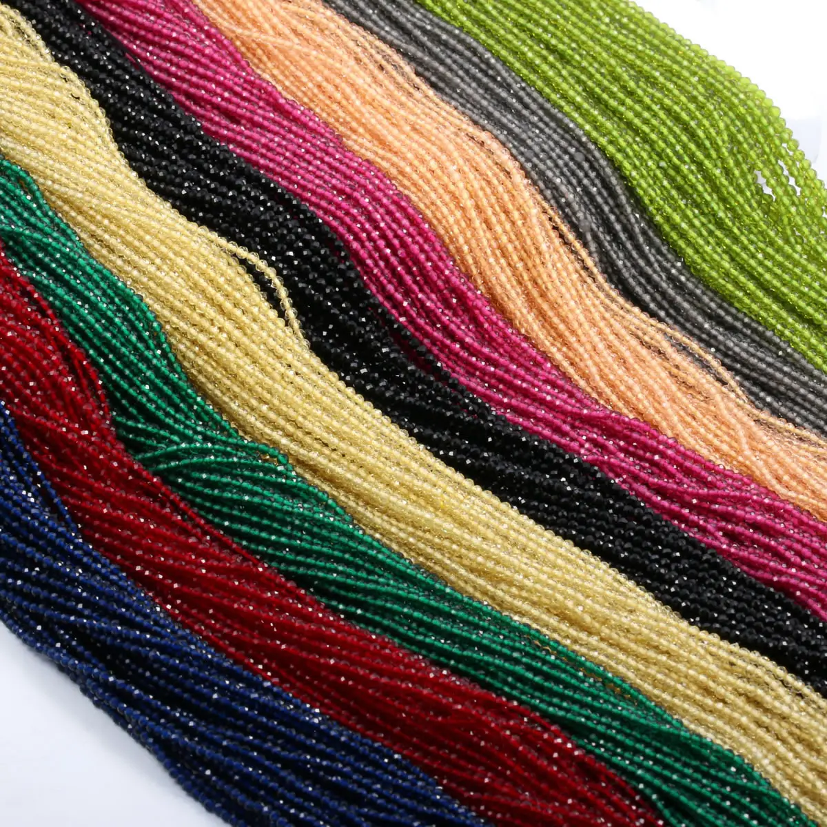 Wholesale Natural Bright Spinels Beads Micro Faceted Loose Round Beads for Jewelry Making DIY Charm Necklace Bracelet 15''