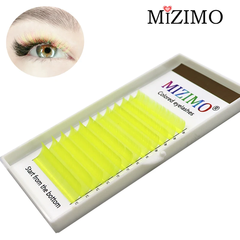 MIZIMO Color Grafted Eyelashes Light Gray Rose Red Light Purple Light Blue Artificial Mink Hair Personalized Eyelash Extension