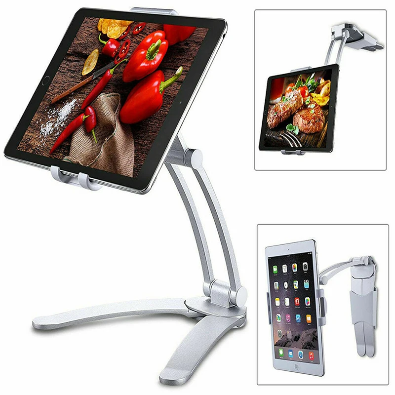 

Aluminum Kitchen Desktop Tablet Phone Holder Flodable Adjustable 5-15.6 inch Tablet Stand For iPad Air Pro 12.9 Living Mount