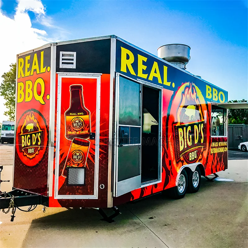 

Grill Food Truck Outdoor Mobile Kitchen Fully Equipment Ice Cream Cart Hot Dog Pizza BBQ Trailer Custom Food Truck Trailer