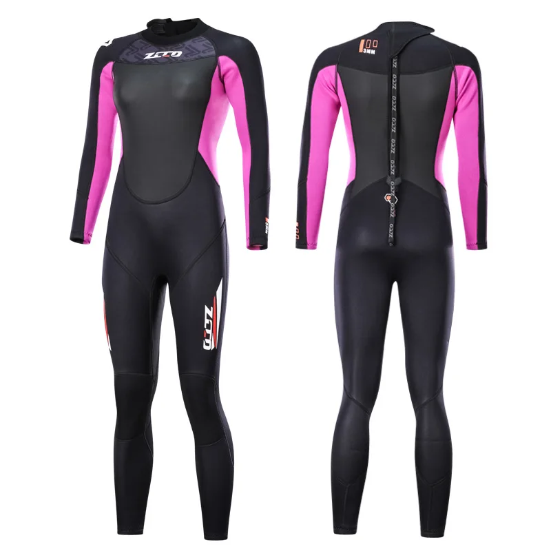 3MM Neoprene Wetsuit Men Women Scuba Diving Suit Deepwater Spearfishing Snorkeling Surfing One Piece Set Winter Thermal Swimsuit