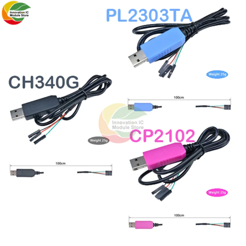 Download Cable CP2102 PL2303TA CH340G Original Download Cable Chip for Arduino Raspberry Pi Win10/Mac OS Download Cable Module