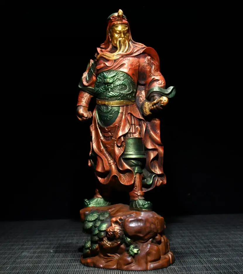 

Archaize seiko Hand-carved boxwood Martial arts god of wealth Guan Yu decoration crafts statue