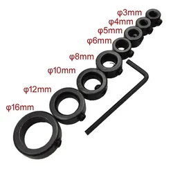 9Pcs Bit Standsteller Gratis Kleine Sleutel Boor Diepte Stop Ring Houtbewerking Boor Limiter 3-16Mm Houtbewerking gereedschap