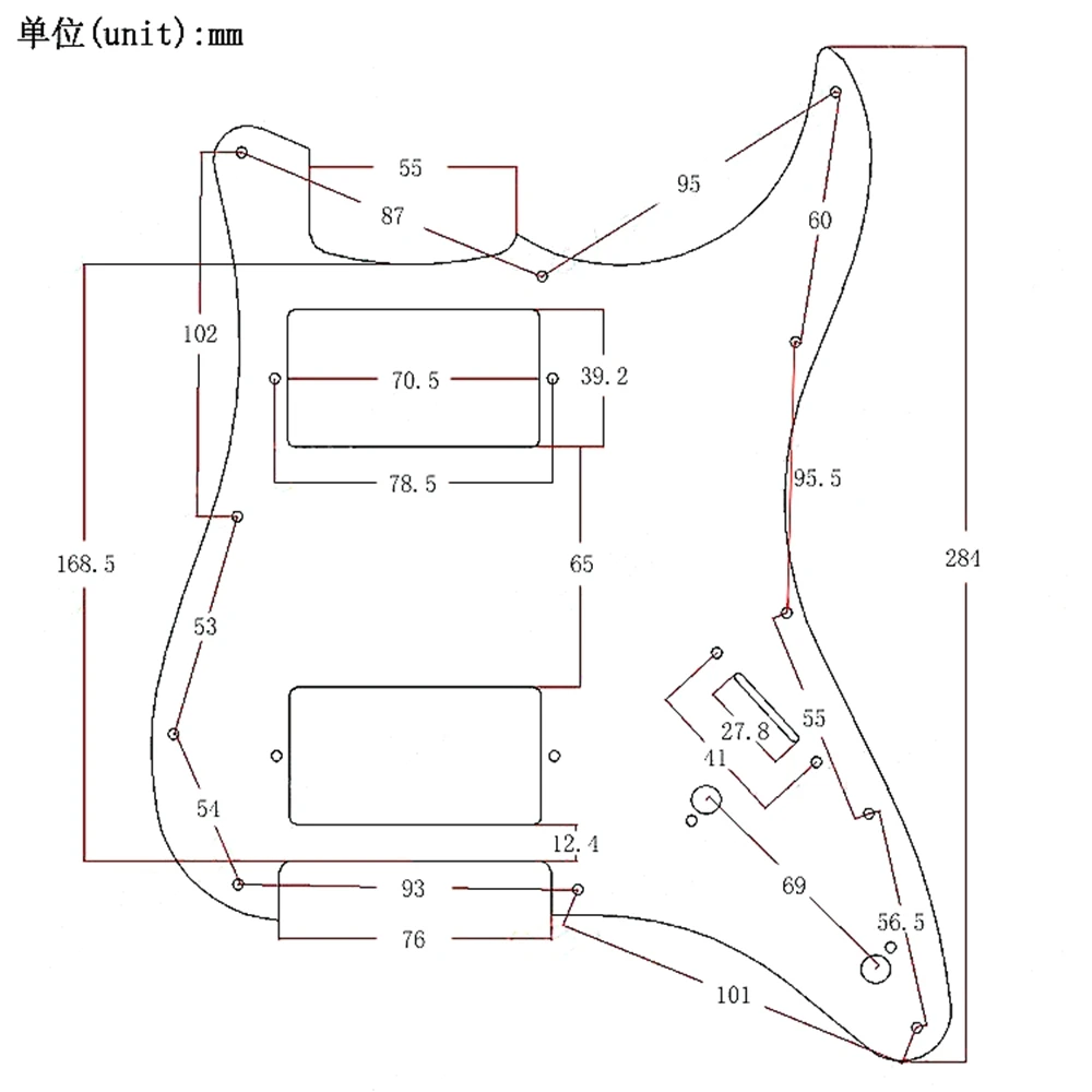 1Pcs Guitar Pickguard 11 Holes HH Metal Guitar Pickguard Scratch Plate For LP Style Guitar