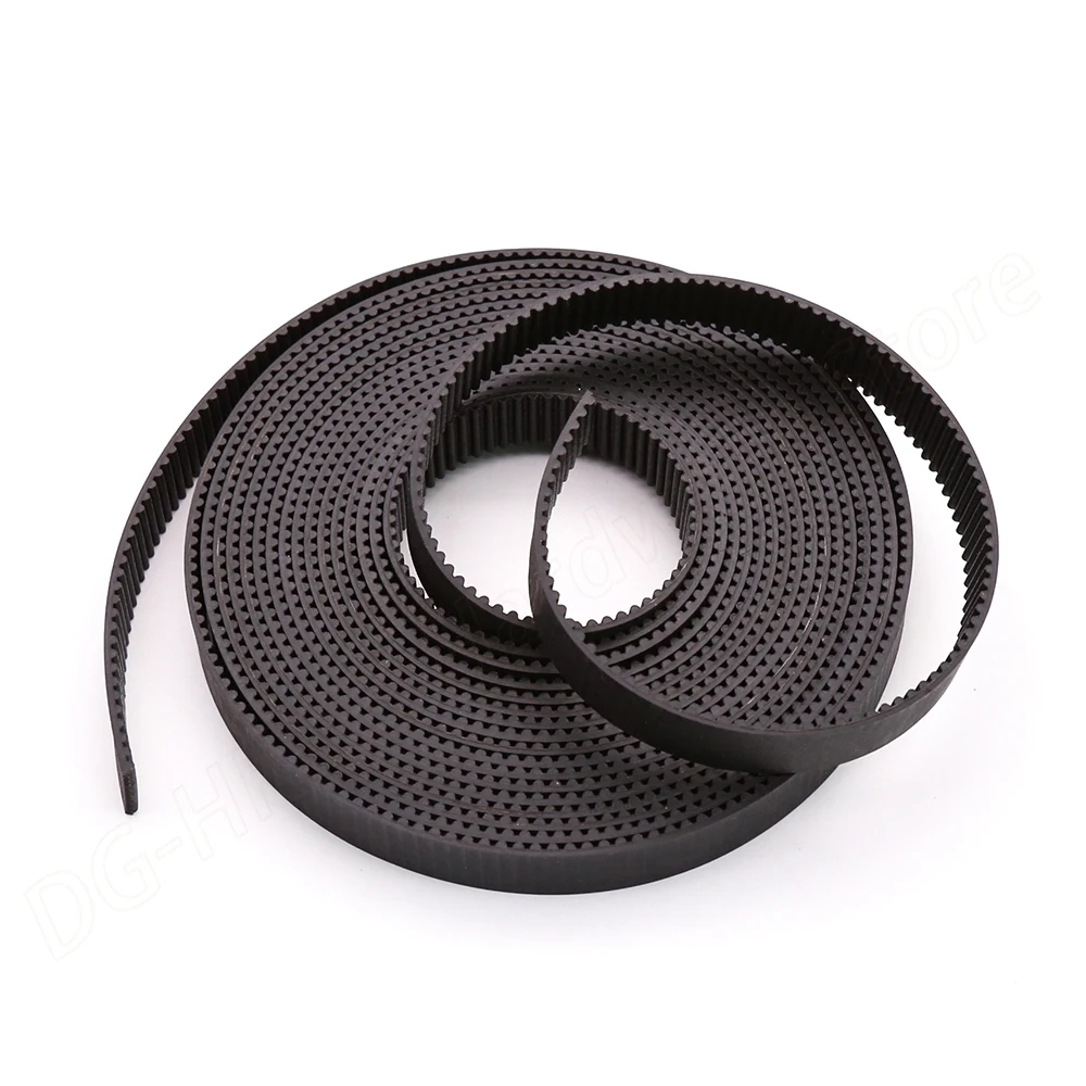 2GT 3M MXL XL Opening Timing Belt Black Rubber Width 6/10/15mm Constant Speed Ratio No Slip High Transmission Efficiency