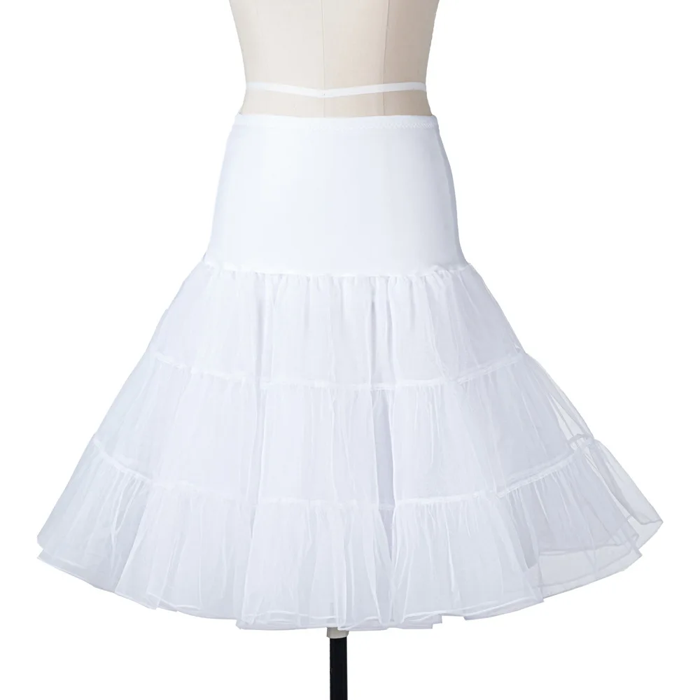 Nieuwe Korte Petticoat Vintage 3-laags Gezwollen Organza Petticoat Retro Crinoline Onderrok Rockabilly Cosplay Swing Tutu Rok