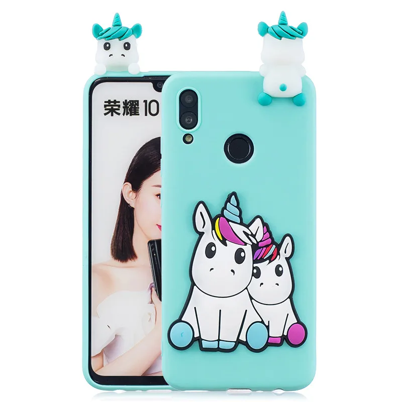 3D Cute Panda Unicorn Cactus Silicone Phone Case on For Huawei Honor 10 Lite 10i /  P Smart 2019 / P Smart Z Case Women Children