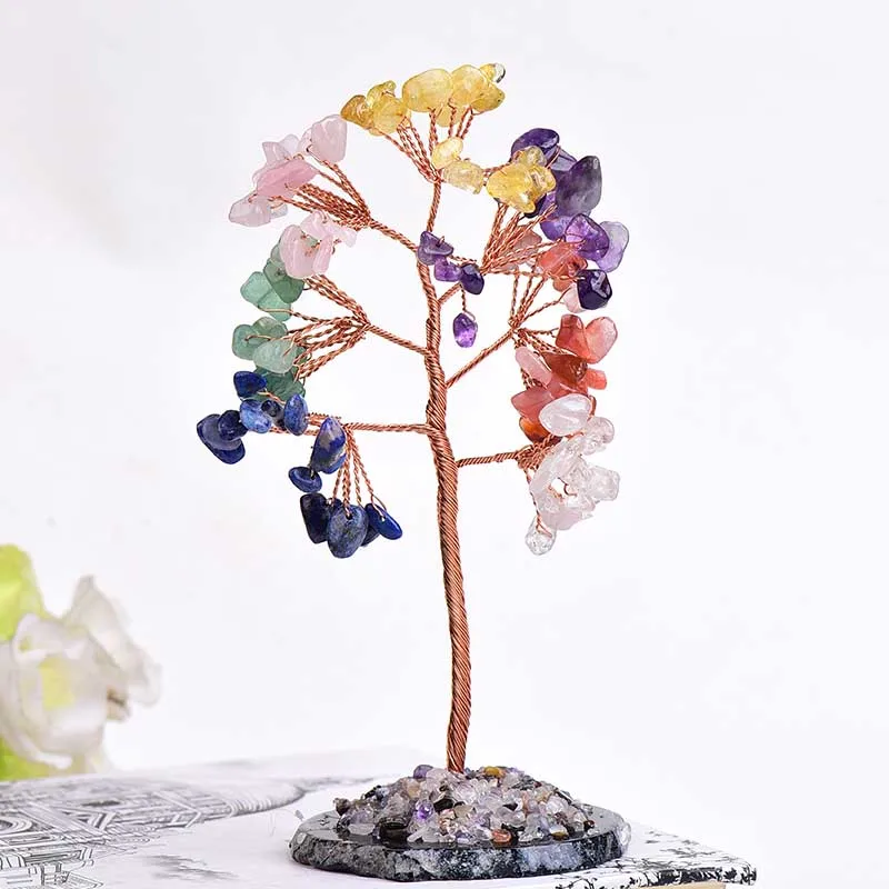 

Natural Crystal Lucky Tree Colorfull Quartz HandmadeTree of Life Rock Mineral Specimen Reiki Healing Home Decor Souvenir Gift1Pc