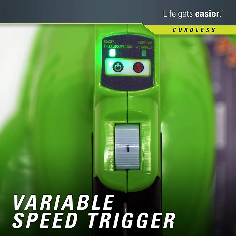 Greenworks jardim ao ar livre digipro G-MAX 40 v variável sem fio speed185mph ventilador vaccumm com carregador de bateria 4ah, retorno livre