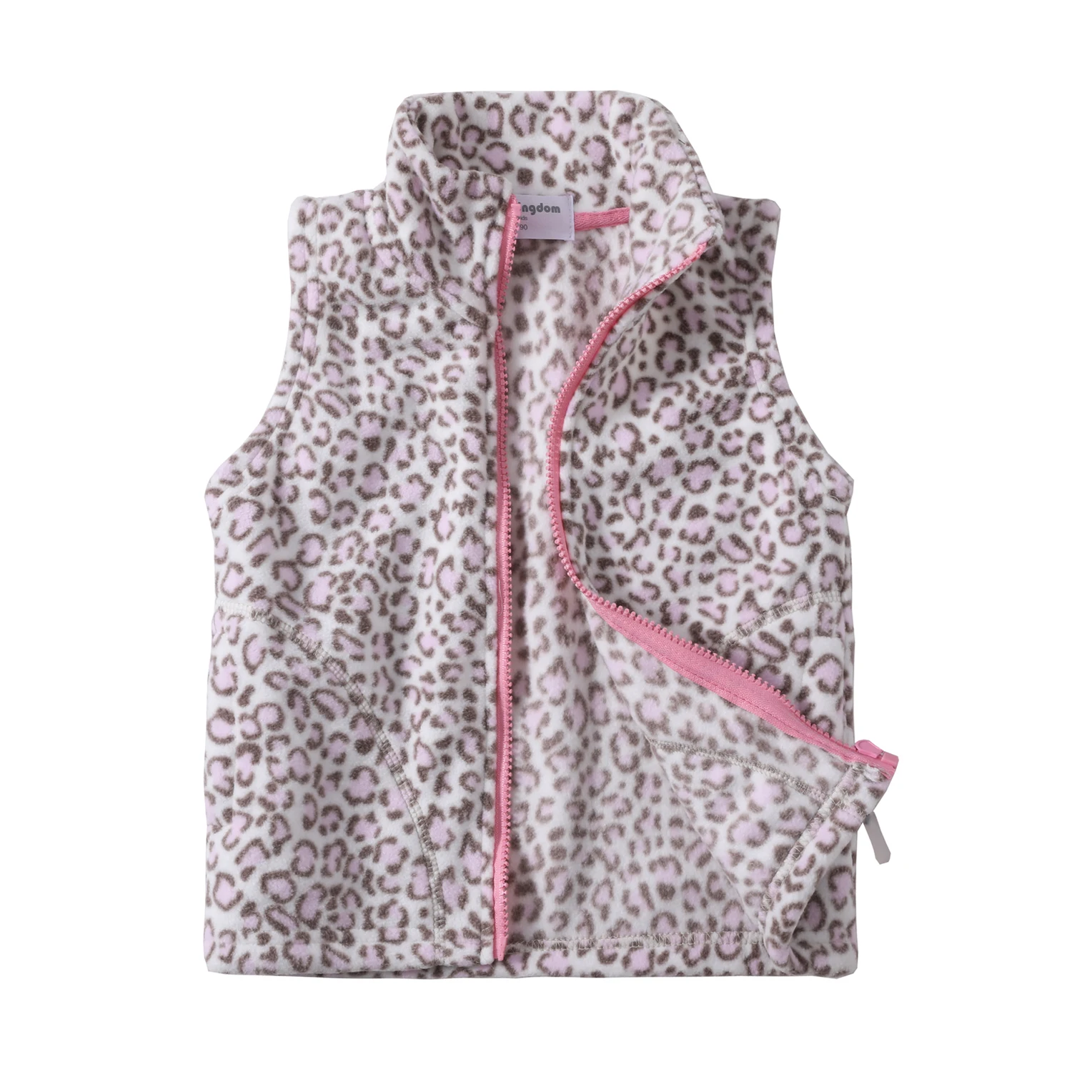 Mudkingdom Kids Vest Jackets Autumn Winter Fleece Children Outerwear Coats Lightweight Casual Cute Polka Dots Pattern Boys Girls