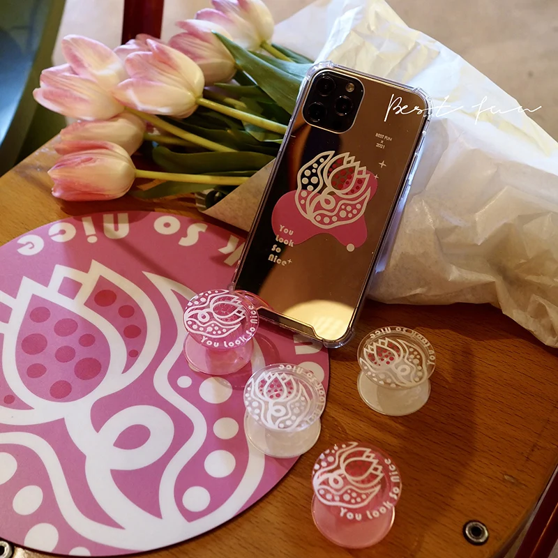 Suporte do dedo do telefone universal yayoi kusama flores aperto para iphone samsung xiaomi móvel ajustável suporte de expansão