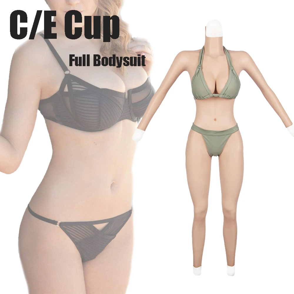 

CE Cup Cosplay Silicone Fake Breast Full Bodysuit With Vagina Pant Realistic Artificial Boobs for Transgender Sissy Drag Queen