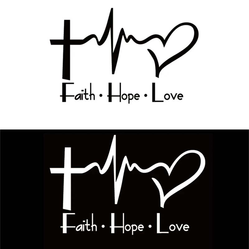 Faith Hope Love Vinyl Car Sticker Cartoon Jesus Christian Religious Bible Verse for Car Window Body Decoration