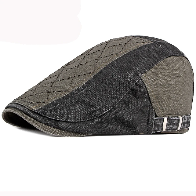HT2954 Beret Spring Summer Sun Hat Cap Unisex Cotton Flat Cap Adjusted Artist Painter Beret Hat Men Women Beret Cap