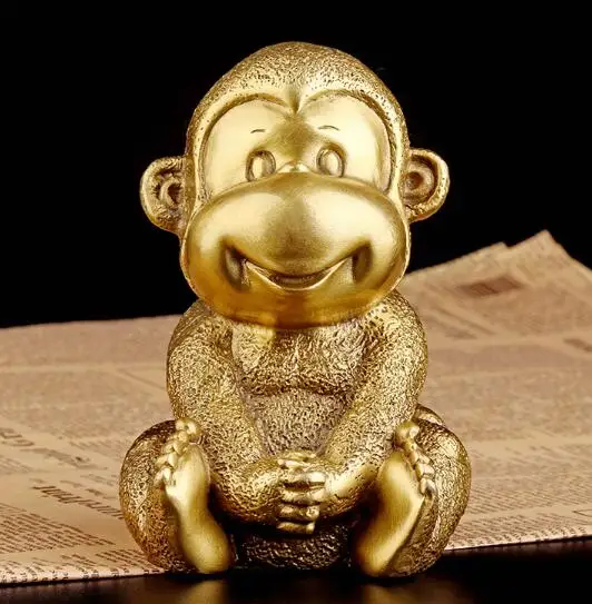 Chinese Fengshui Bronze Lovable Animal Small Monkey Statue Statuary