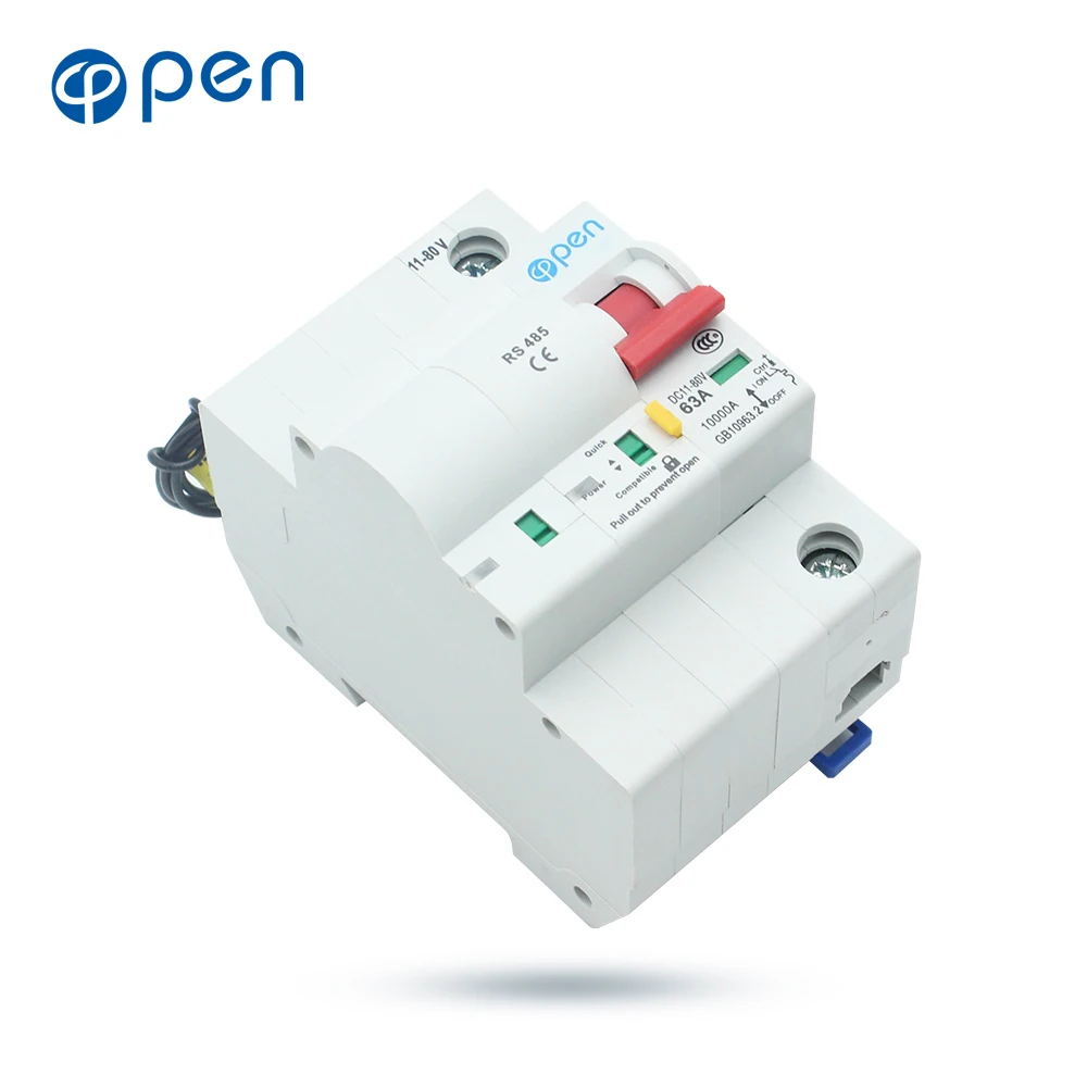 OPEN 1P DC  Circuit Breaker with RS485 Communication Interface overload/ short circuit protection