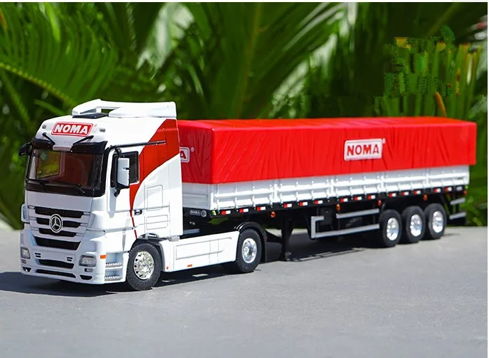 Collectible Alloy Toy Model Gift 1:50 Scale MB Tractor, NOMA Fence Transport Truck Container Vehicles For Display Decoration