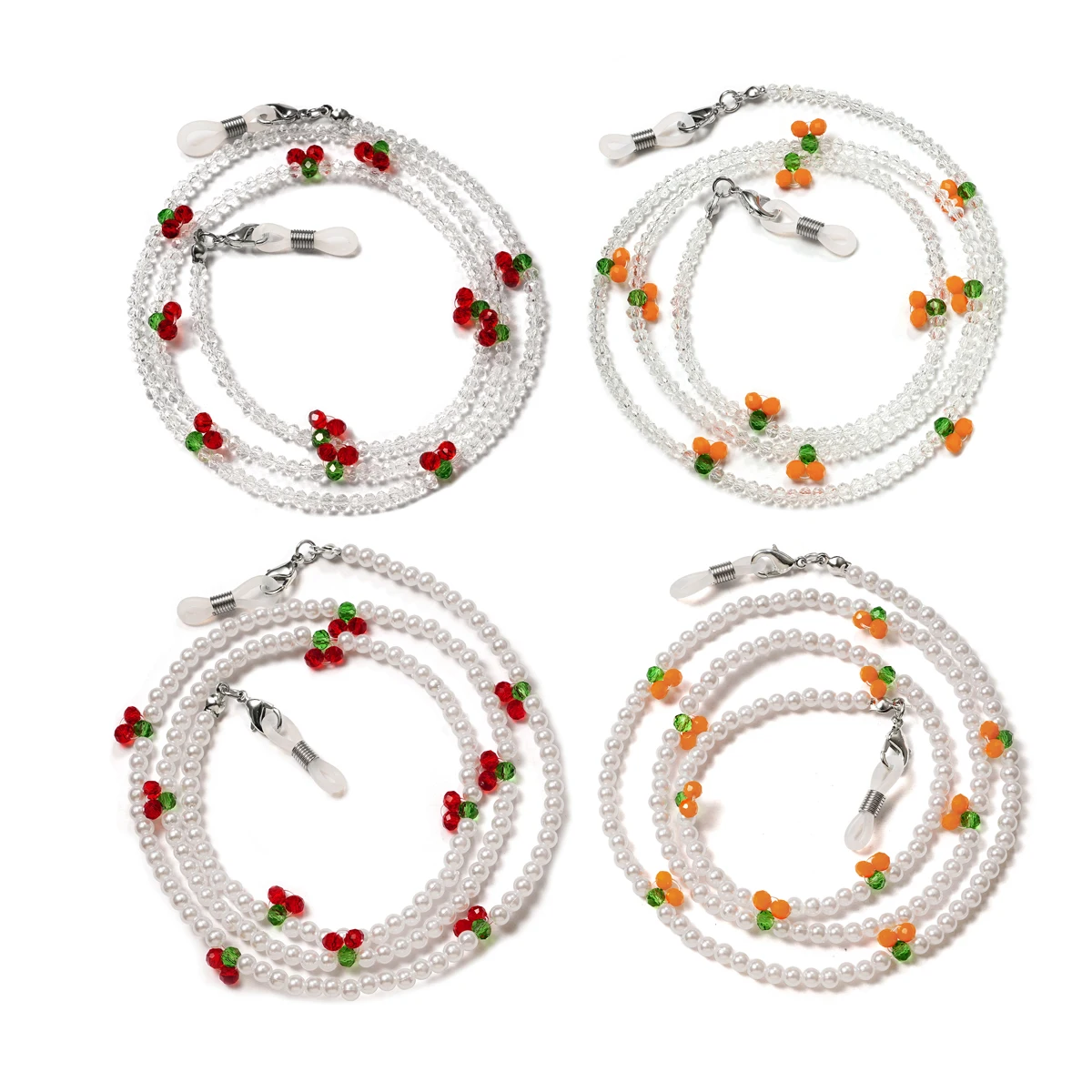 Fashion Transparent Crystal Glasses Chains for Woman Gril Crystal Black Beads Eyeglasses Necklace Metal Sunglasses Cord Lanyard