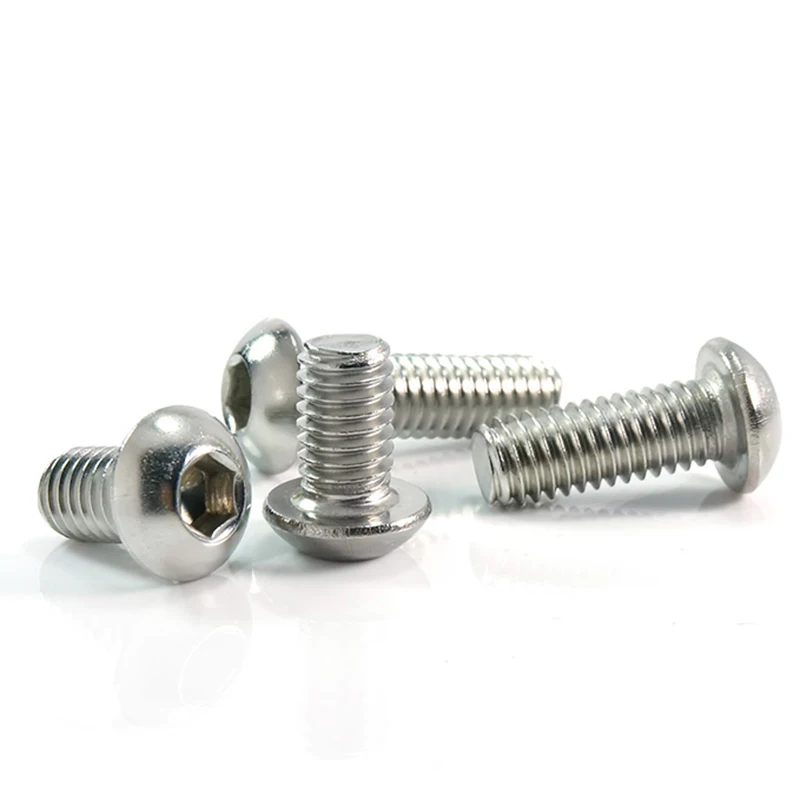 10/50pcs M2 M2.5 M3 M4 M5 M6 M8 304 Stainless Steel Hexagon Hex Socket Button Head Screw Bolts Round Head Screw Standoff ISO7380