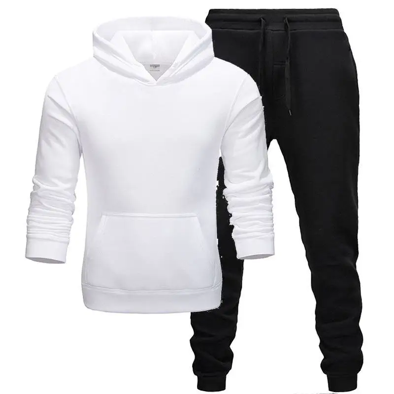 Pop Pop Brand Tracksuit Fashion Men Sportswear Two Piece Sets All Cotton Fleece Thick hoodie+Pants Sporting Suit Male