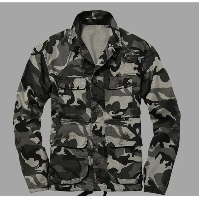 Camouflage Shirts Men Military Shirt Long Sleeve Jackets Camouflage Uniform Desert Jungle Men's Tops Mens Clothing