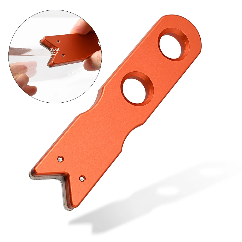 FOSHIO V-Shape Blade Deburring Tool for Acrylic Plate Wrapping Car Squeegee Scraper Edge Smooth Sharpener Burr Trim Cutter Knife