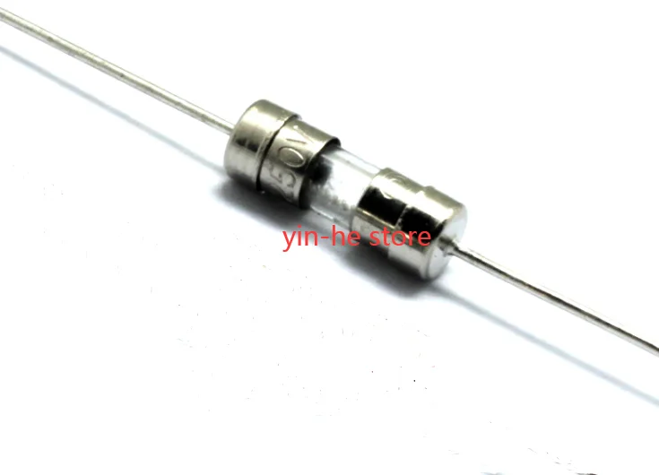 20PCS 3.6*10mm double cap glass fuse tube with lead pin T1A/2A/3A/5A/10A~15A slow break