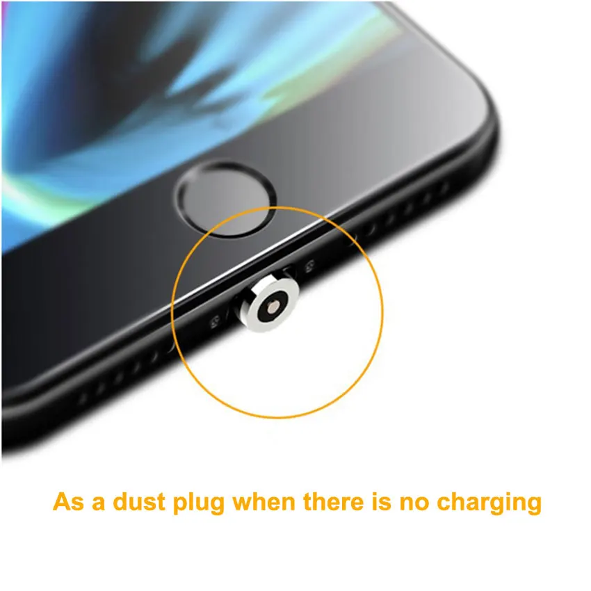 YuXi Colokan Kabel Magnetis Bulat Tipe C Micro USB C 8 Pin Colokan Pengisi Daya Cepat Adaptor Microusb Type-c Magnet Pengisi Daya Steker